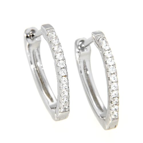 Scharniercreolen Silber 925 rhodiniert