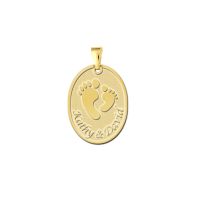 Names4ever Anhänger Gold 585 oval Baby Schmuck Füße mit Name und Datum