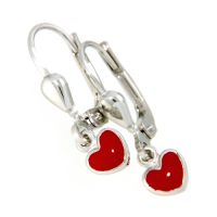 Ohrpendel Silber 925 Herz rot