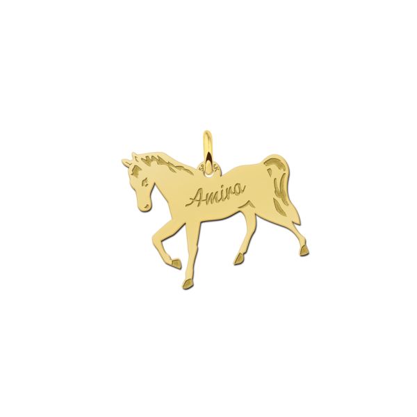 Names4ever Anhänger Gold 585 Pferd mit Namensgravur