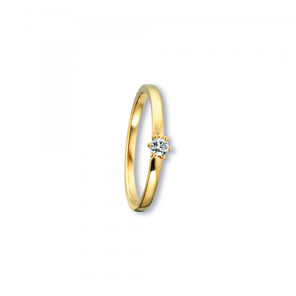 Ring Brillant 0,09 ct. 585 Gelbgold Größe 54