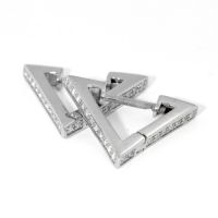 Scharniercreolen Silber 925 rhodiniert Dreieck 