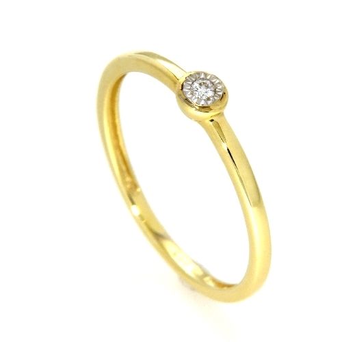 Ring Gold 585 bicolor Gelbgold/Weißgold zweiteilig Weite 58 Brillant 0,02 ct. WSI