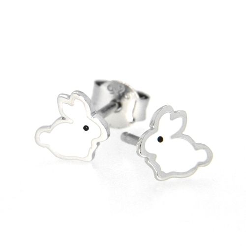 Ohrstecker Silber 925 rhodiniert Hase