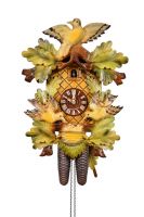 August Schwer Kuckucksuhr 8T Dreivogel Nest 42 cm 2.5029.03.P