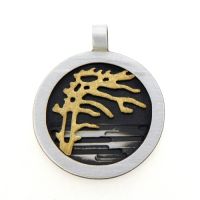 Anhänger Silber 925 oxidiert und vergoldet Windflüchter 