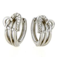 Scharnierceolen Silber 925 rhodiniert Zirkonia Herz 