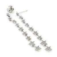 Ohrpendel Silber 925 rhodiniert Sterne 