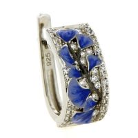 Scharniercreolen Silber 925 rhodiniert Emaille Zirkonia