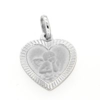 Anhänger Silber 925 rhodiniert Engel im Herz 