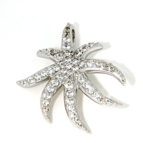 Anhänger Silber 925 rhodiniert Seestern