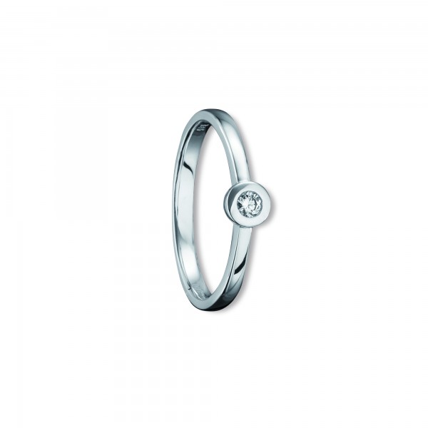 Ring Brillant 0,05 ct. 585 Weißgold Größe 60