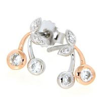 Ohrstecker Silber 925 rhodiniert & rosé vergoldet Kirschen 