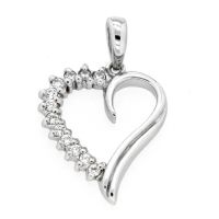 Herzanhänger Silber 925 rhodiniert Zirkonia