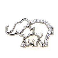 Anhänger Silber 925 rhodiniert Elefant mit Elefantenkind 