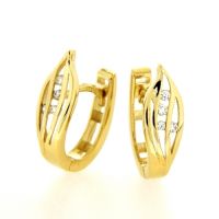 Scharniercreolen Gold 585 Zirkonia