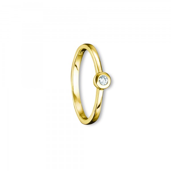 Ring Brillant 0,07 ct. 585 Gelbgold Größe 48