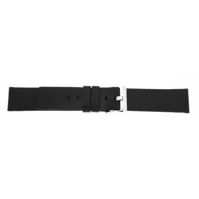 Uhrarmband Leder 18mm schwarz Edelstahlschließe