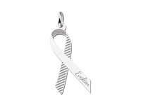 Names4ever Anhänger Silber 925 Pink Ribbon mit Streifen