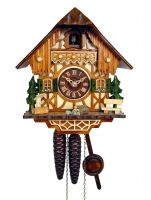 August Schwer Kuckucksuhr 1T Kleines Schwarzwaldhaus 23 cm 1.0260.01.C