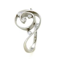 Ring Silber 925 rhodiniert Zirkonia Weite 60