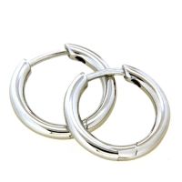 Scharniercreolen Silber 925 rhodiniert 2,3mm x 16,7mm rund