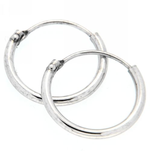 Drahtcreolen Silber 925 rhodiniert 13mm x 1,3mm