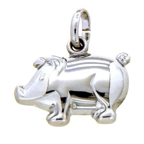 Anhänger Silber 925 rhodiniert Glücksschwein