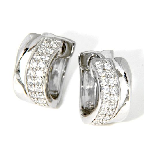 Scharniercreolen Silber 925 rhodiniert