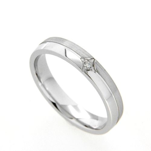 Freundschaftsring Silber 925 rhodiniert Zirkonia Breite 4 mm Weite 53