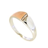 Ring Silber 925 rhodiniert und rosé vergoldet Weite 60 Zirkonia 