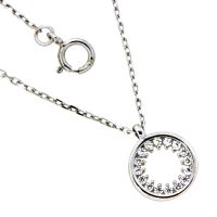 Kette Anhänger Silber 925 rhodiniert 42 cm+3 cm Zirkonia