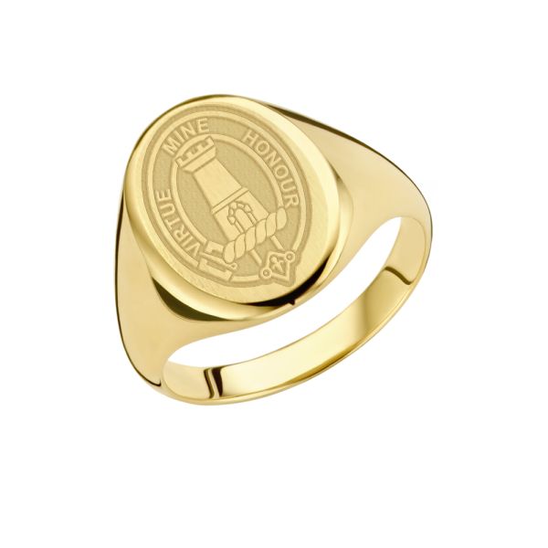 Names4ever Siegelring Gold 585 Herren oval mit Familienwappen Wappenring GZR6040