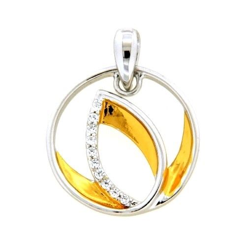 Anhänger Silber 925 rhodiniert &amp; vergoldet Zirkonia