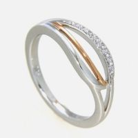 Ring Silber 925 rhodiniert & rosé vergoldet Weite 60