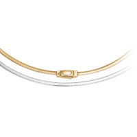 Tonda-Halsreif oval 2,6 mm 587 Gelbgold / Weißgold 45 cm