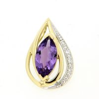 Anhänger Gold 333 Amethyst Brillant