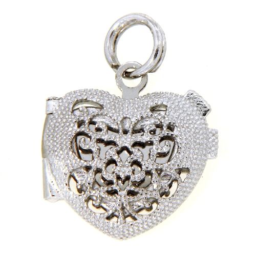 Medaillon Silber 925 rhodiniert Herz