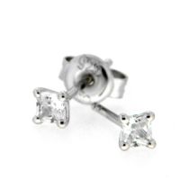 Ohrstecker Silber 925 rhodiniert 3mm x 3mm