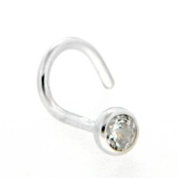 Nasenstecker Silber 925 Zirkonia mit Spirale