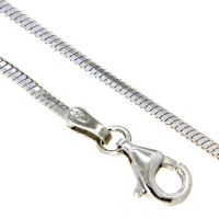 Schlangenkette Silber 925 rhodiniert 1,3mm 8-kantig 60 cm