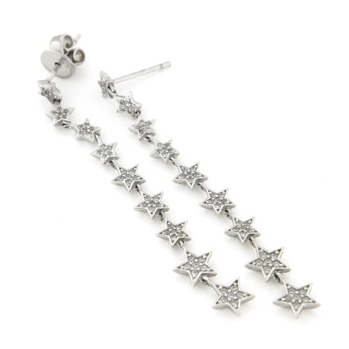 Ohrpendel Silber 925 rhodiniert Sterne