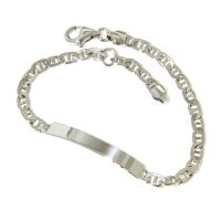 Idenditäts-Armband Silber 925 rhodiniert 19-17 cm