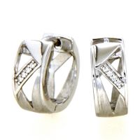 Scharniercreolen Silber 925 rhodiniert Zirkonia