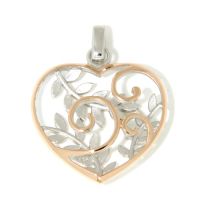 Herzanhänger Silber 925 rhodiniert & rosé vergoldet