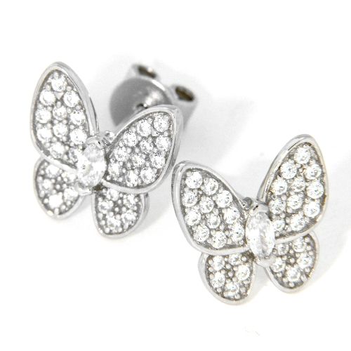 Ohrstecker Silber 925 rhodiniert Schmetterling