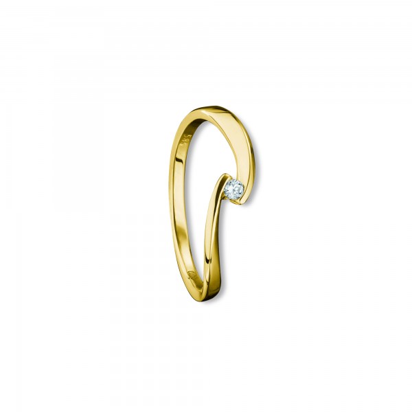 Ring Brillant 0,04 ct. 585 Gelbgold Größe 53