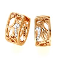 Scharniercreolen Silber 925 rhodiniert und rosé vergoldet Zirkonia