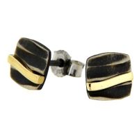 Ohrstecker Silber 925 oxidiert und vergoldet 