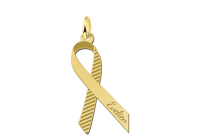 Names4ever Anhänger Gold 585 Pink Ribbon mit Streifen